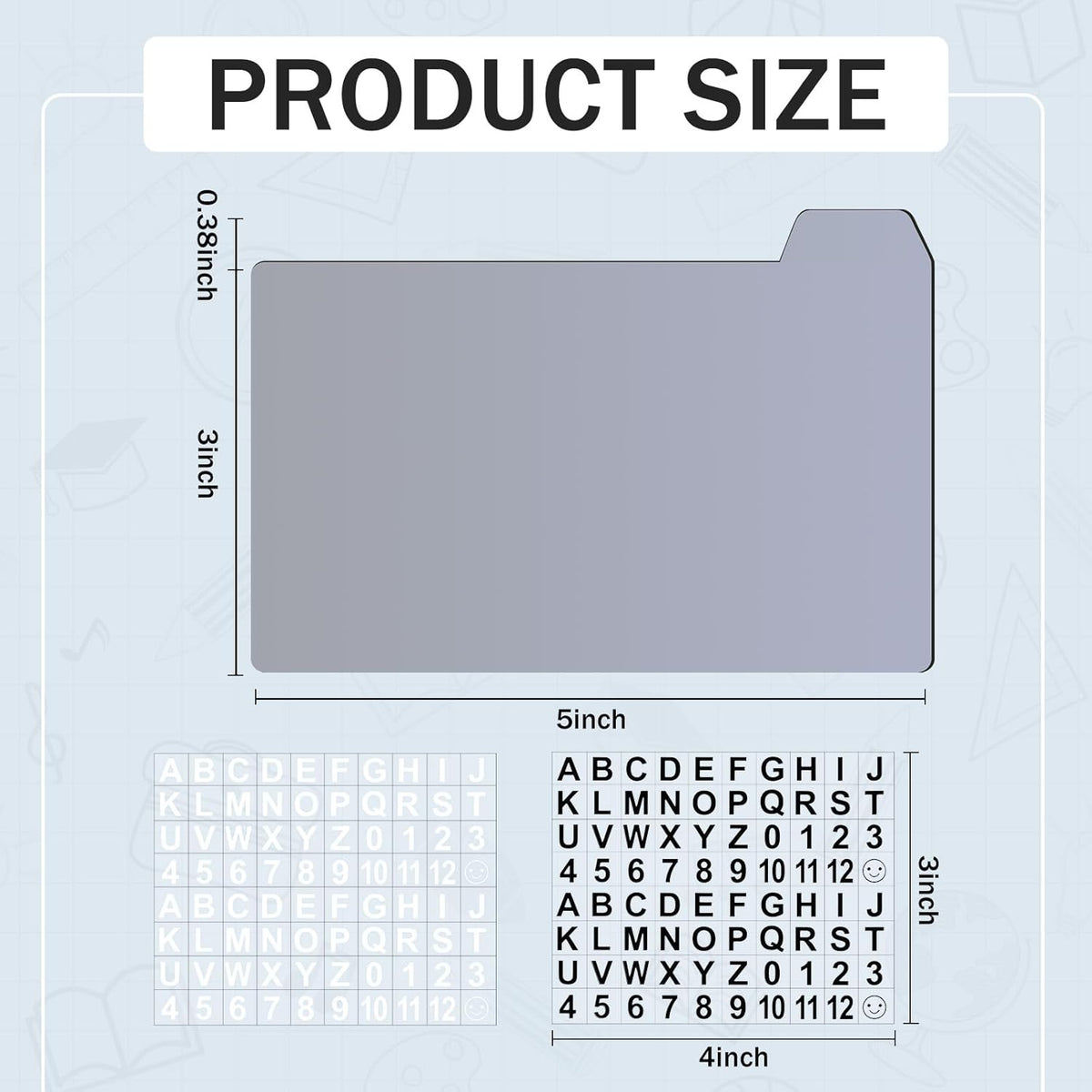 Harloon 52 Pcs Dry Erase Index Card Guide Set Include 50 Index Card Dividers 2 Number Alphabet Sticker with Tabs Photo Dividers for Office Business Back to School Supplies(3 x 5 Inch,Morandi)