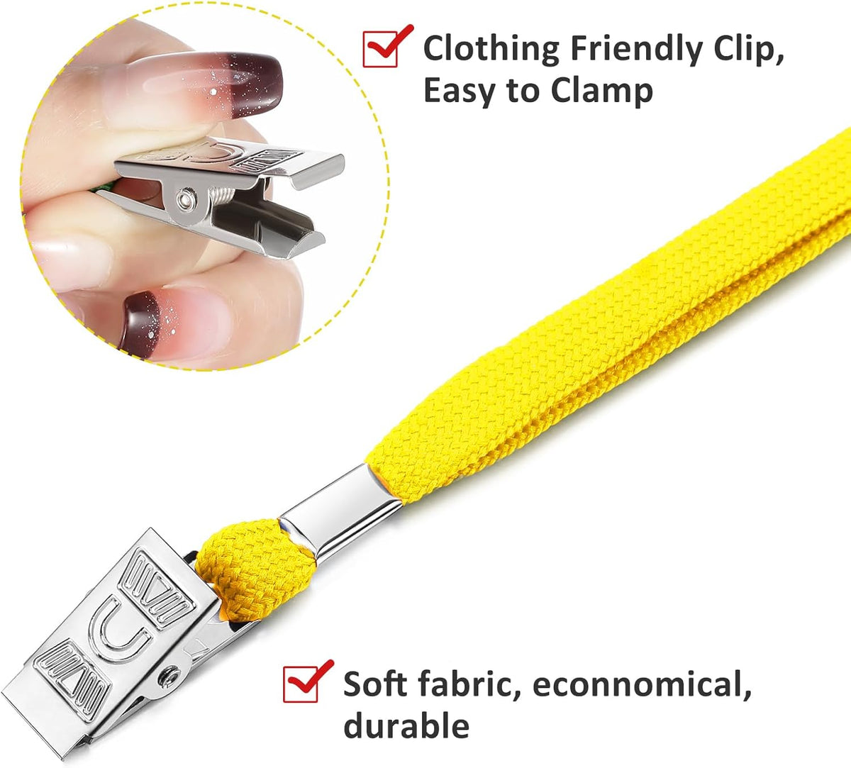 Marspark 100 Pcs Name Tag Lanyards with ID Holder Lanyards for ID Badges Resealable Flat Neck Name Tag with Clip Waterproof Plastic Clear Badges Bulk for School Office Supplies (Yellow)