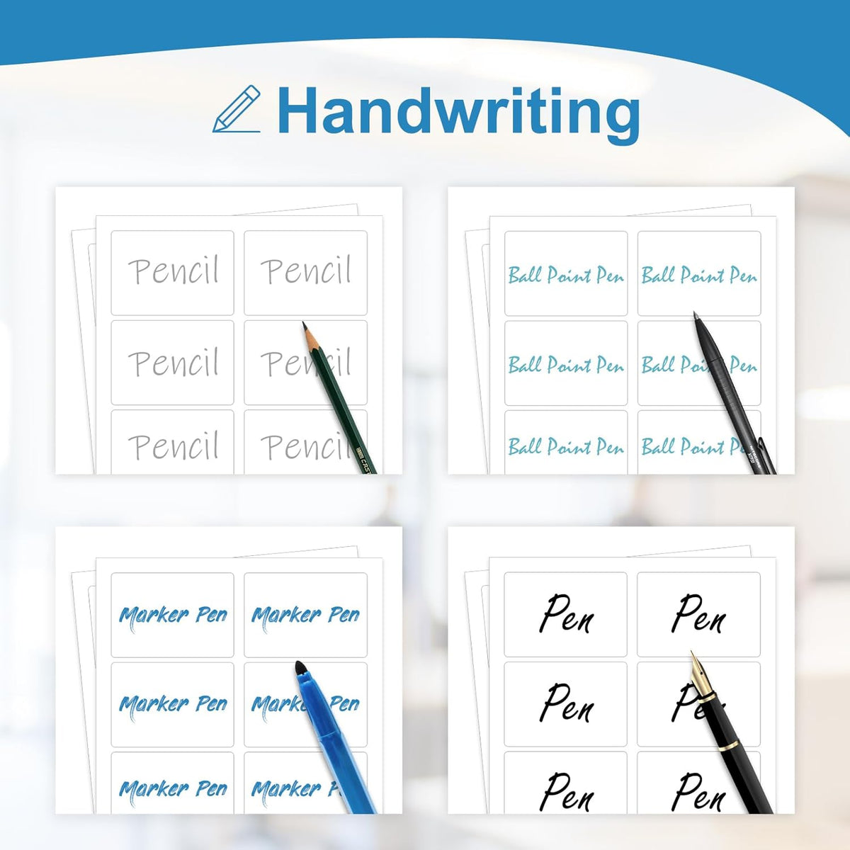Name Tag Stickers 2 1/3" x 3 3/8", White Blank Mailing Labels, Inkjet and Laser Printer Guaranteed, 8 Labels Per Sheet, 100 Sheets - 800 Labels（HB-R108）