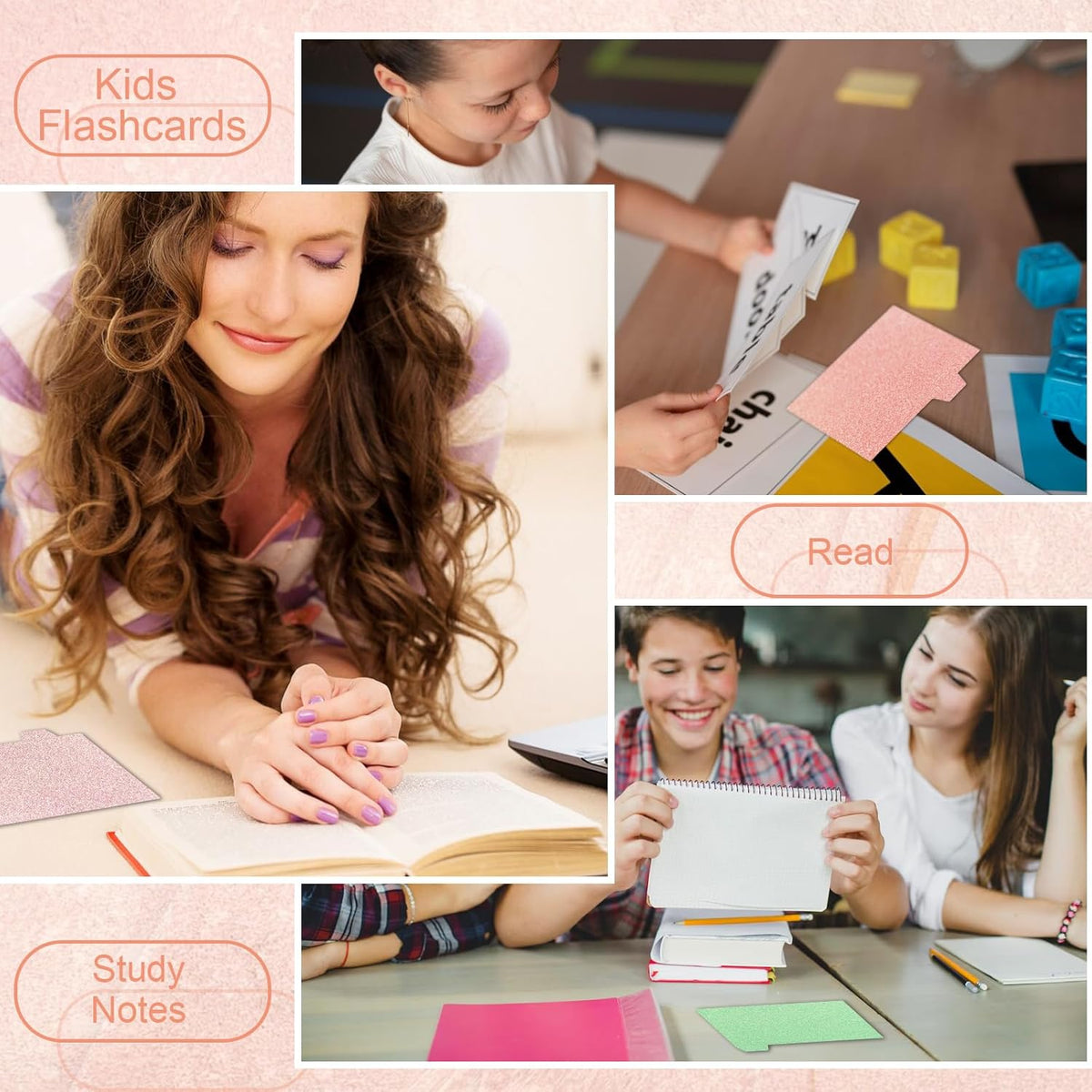 Index Card Dividers 3×5 Index Cards Guide Dividers with Alphabet Stickers Tab Dividers Recipe Guides Colorful Blank Flash Cards Study Cards for Recipe cards School Learning Office (100)