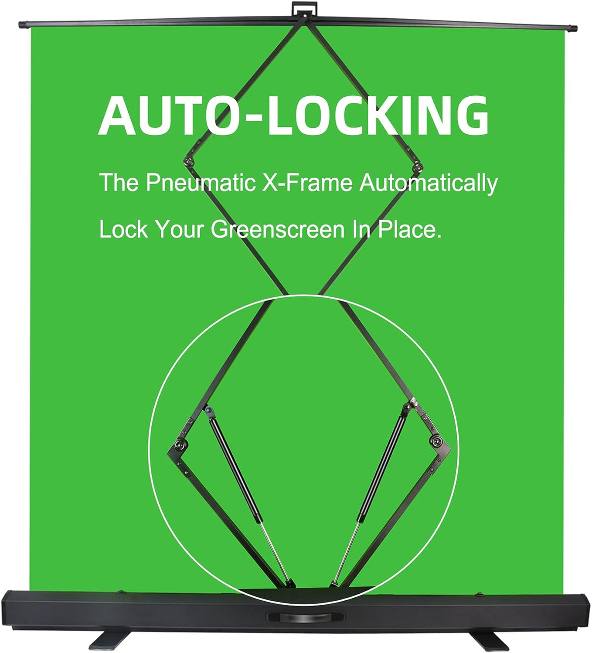 FUDESY Extra Large Green Screen, 74W X 77H inches Collapsible Chromakey Panel,Portable Retractable for Tiktok Video, Live Game,Aluminum Base,Wrinkle Resistant Fabric,Pull-up Style,Auto-Locking Frame