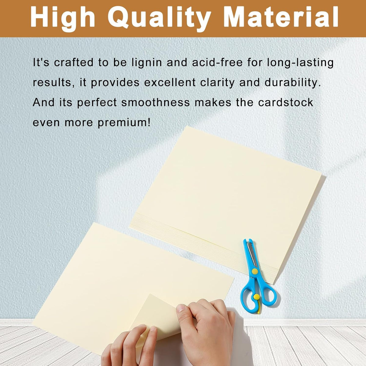 100 Sheets Cream Cardstock 8.5 x 11 Ivory Paper, 200gsm/75lb Off White Paper Card Stock for DIY Cards Making, Greeting Card, Business Cards, School Crafting, Menus, Certificates
