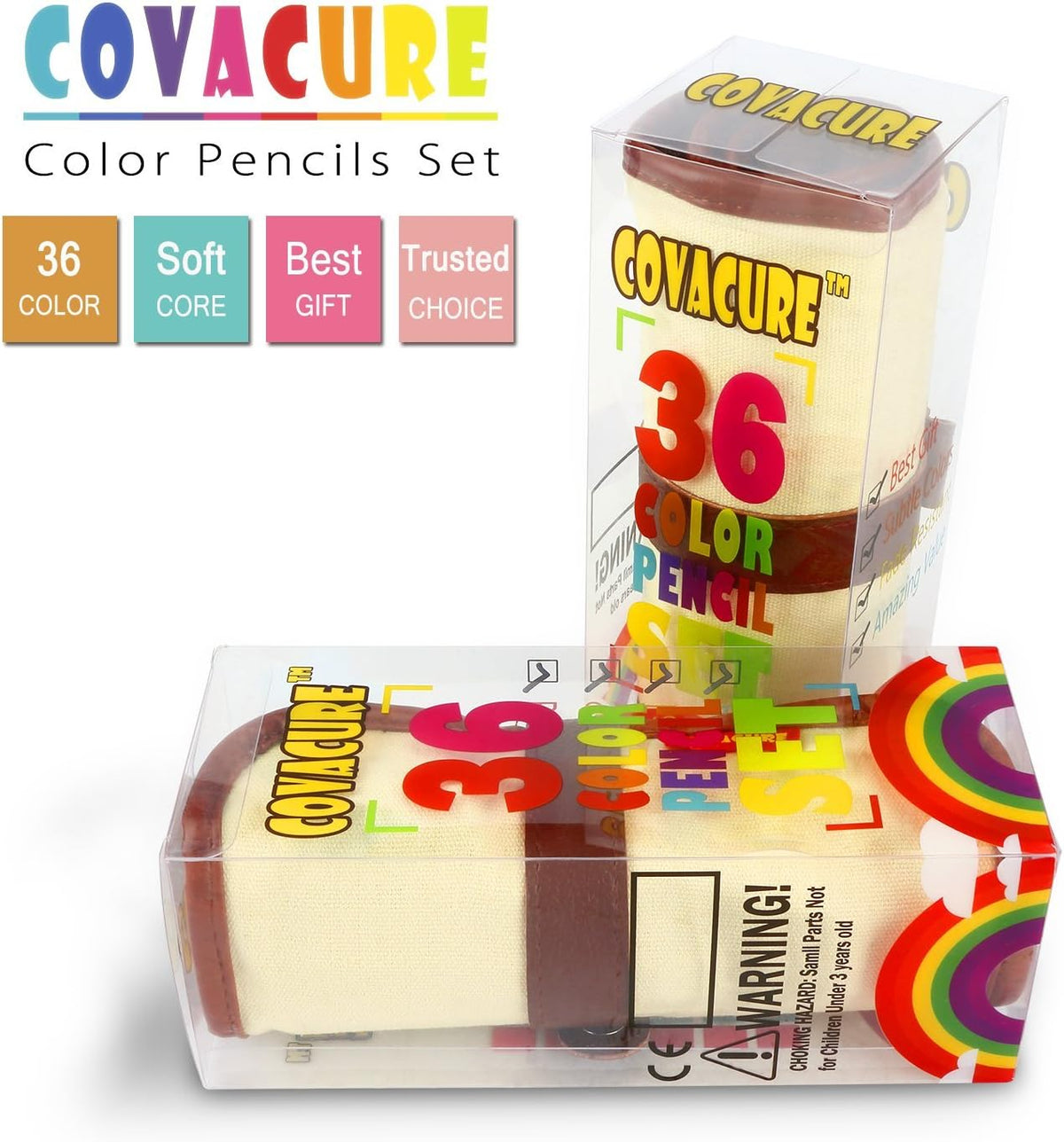 covacure Colored Pencils, Premier Color Pencil Set With 36 Colouring Pencils,Sharpener and Canvas Pencil Bag