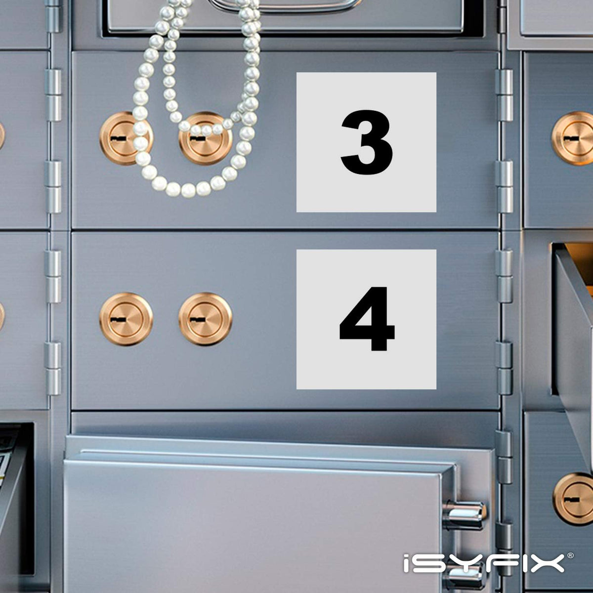 iSYFIX White Consecutive Number Stickers – 1 to 100, 3-inch, 1 Set – Vinyl Self Adhesive Premium Decal, Ideal for Inventory, Storage, Organizing, Boxes, Bins, Toolbox, Lockers & More, Indoor/Outdoor