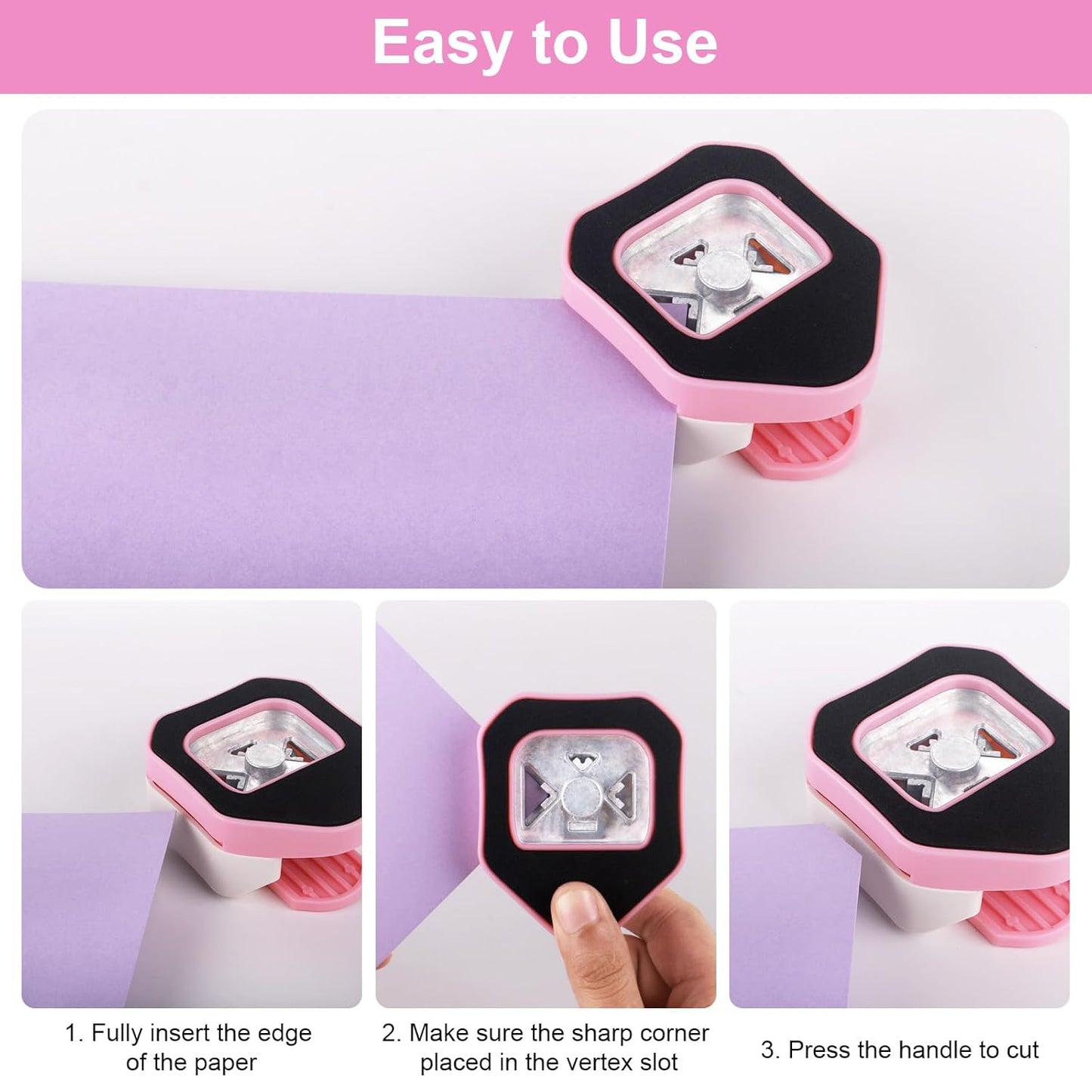 Paper Corner Cutter, Chamfer Corner Punch Corner Puncher for Paper Crafts, 3 in 1 Flat Angle (5mm, 10mm and 15mm) Edge Cutter for Cardstock, Card Making, Scrapbook Supplies