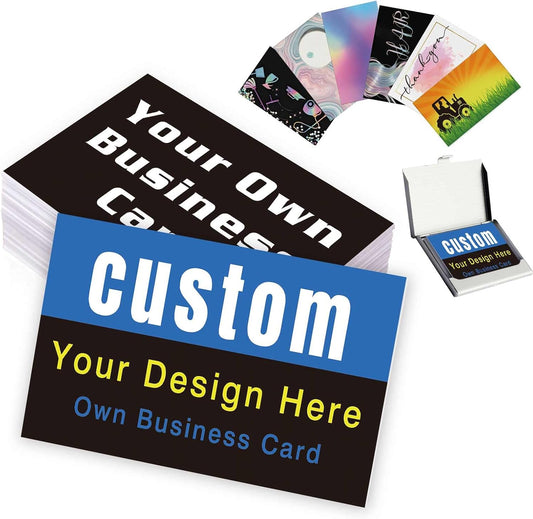 Custom Business Cards Customized with Logo Text Personalized You Own Design Business Cards 1000 500 200 100 Printable Double Sided 3.5""x 2"" Waterproof Business Cards for Small Business