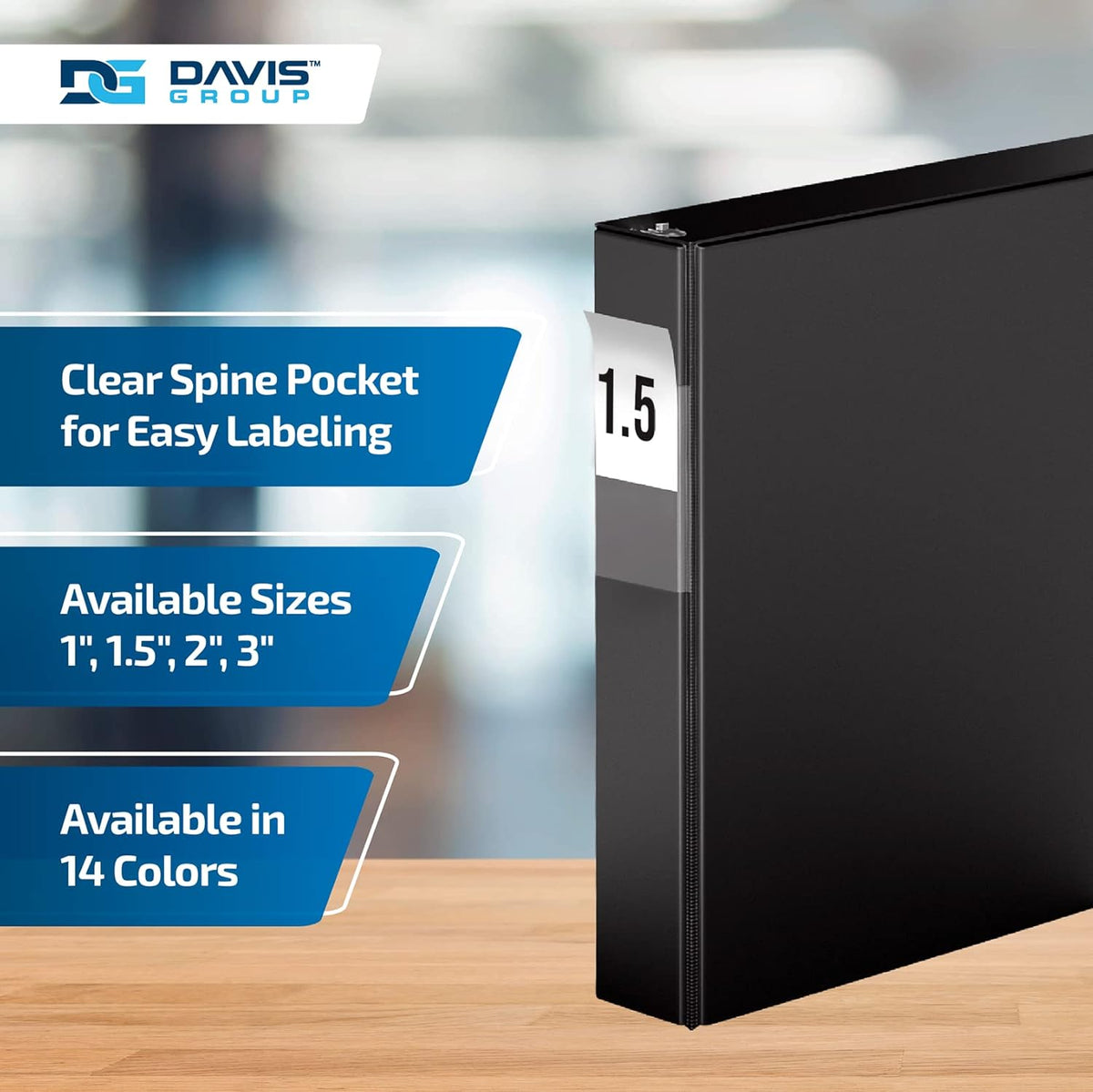 Premium Economy 6-Pack 3-Ring Binders for School or Office, Round-Ring Binders, 1.5 Inch, Black