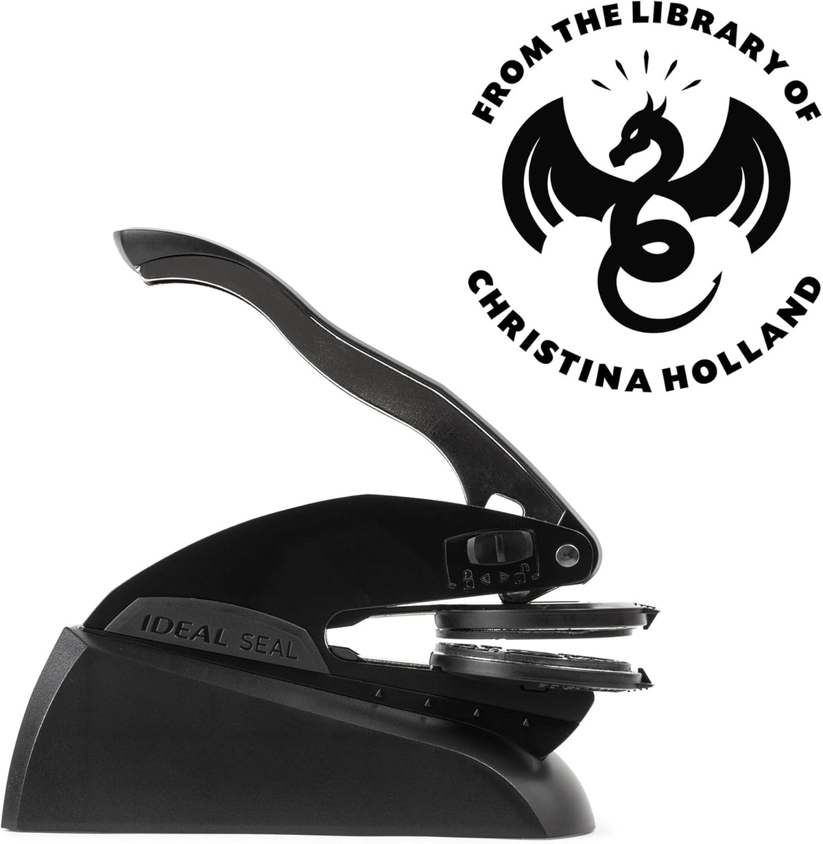 from The Library of Embossers & Stamps for Fantasy Book Readers | Custom Embosser | Custom Stamp | Ex Libris | Elevate Your Fantasy Collection of Stories and Novels (Design 5, Embosser)