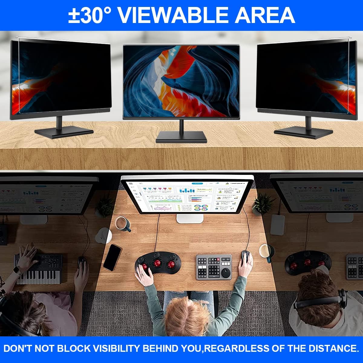 Computer Privacy Screen Filter 24" Hanging Privacy Screen Protector Compatible Widescreen Computer Monitor with Aspect Ratio 16:9,Anti-Glare Privacy Screen Protector for 23.6" 23.8" Monitor