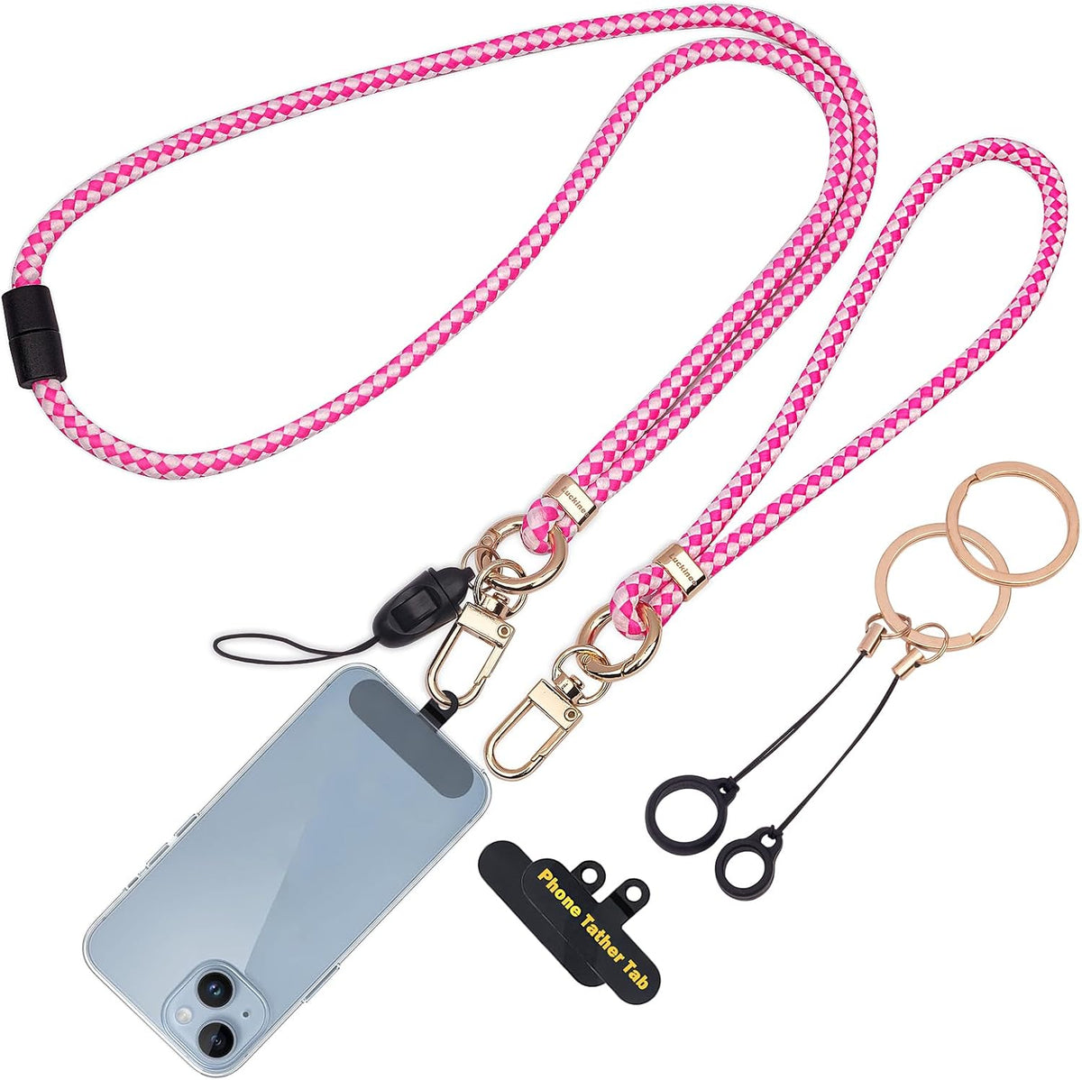 Cell Phone Lanyard with Safety Breakaway Buckle, Phone Neck Strap and Wrist Lanyard Strap, Phone Patches, Keyrings