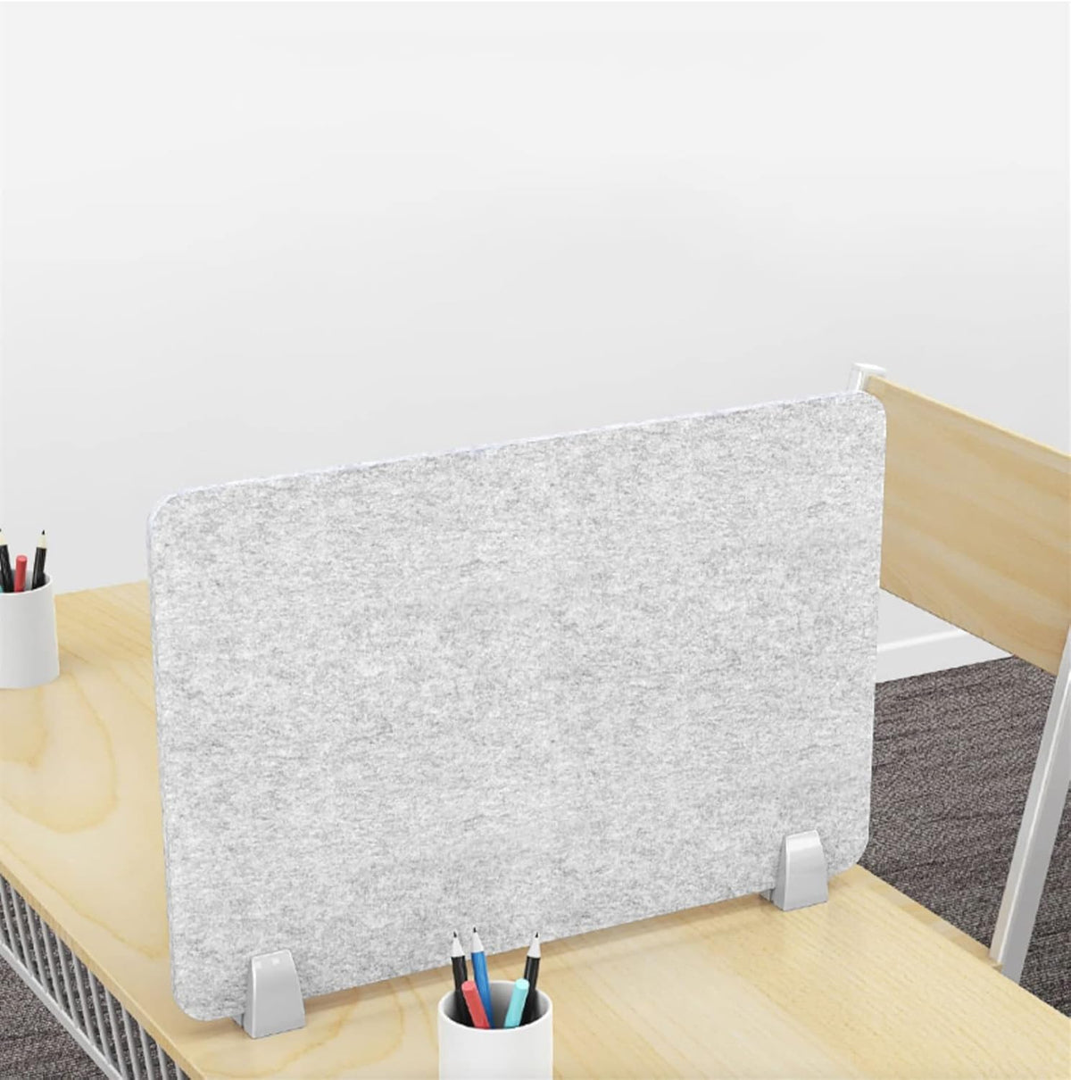 Icegrey Acoustic Desk Divider Privacy Panel Removable Sound Absorbing Desk Partition Board with 2 Clips for Student Call Centers Offices Braries Classrooms Library, White, 31.2x11.7