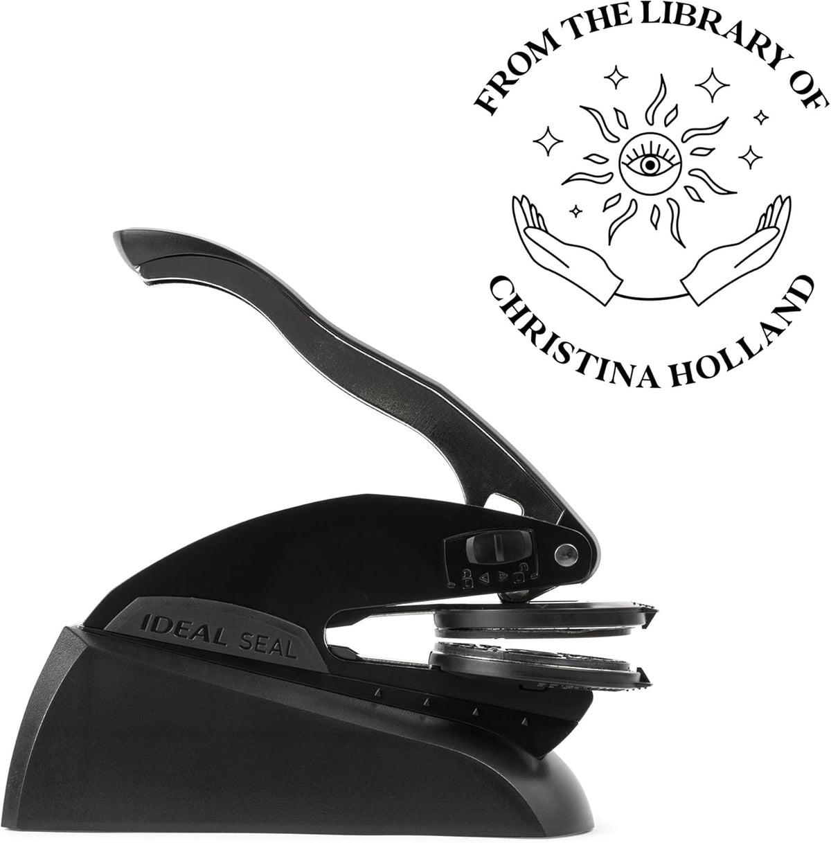 from The Library of Embossers & Stamps for Fantasy Book Readers | Custom Embosser | Custom Stamp | Ex Libris | Elevate Your Fantasy Collection of Stories and Novels (Design 18, Embosser)