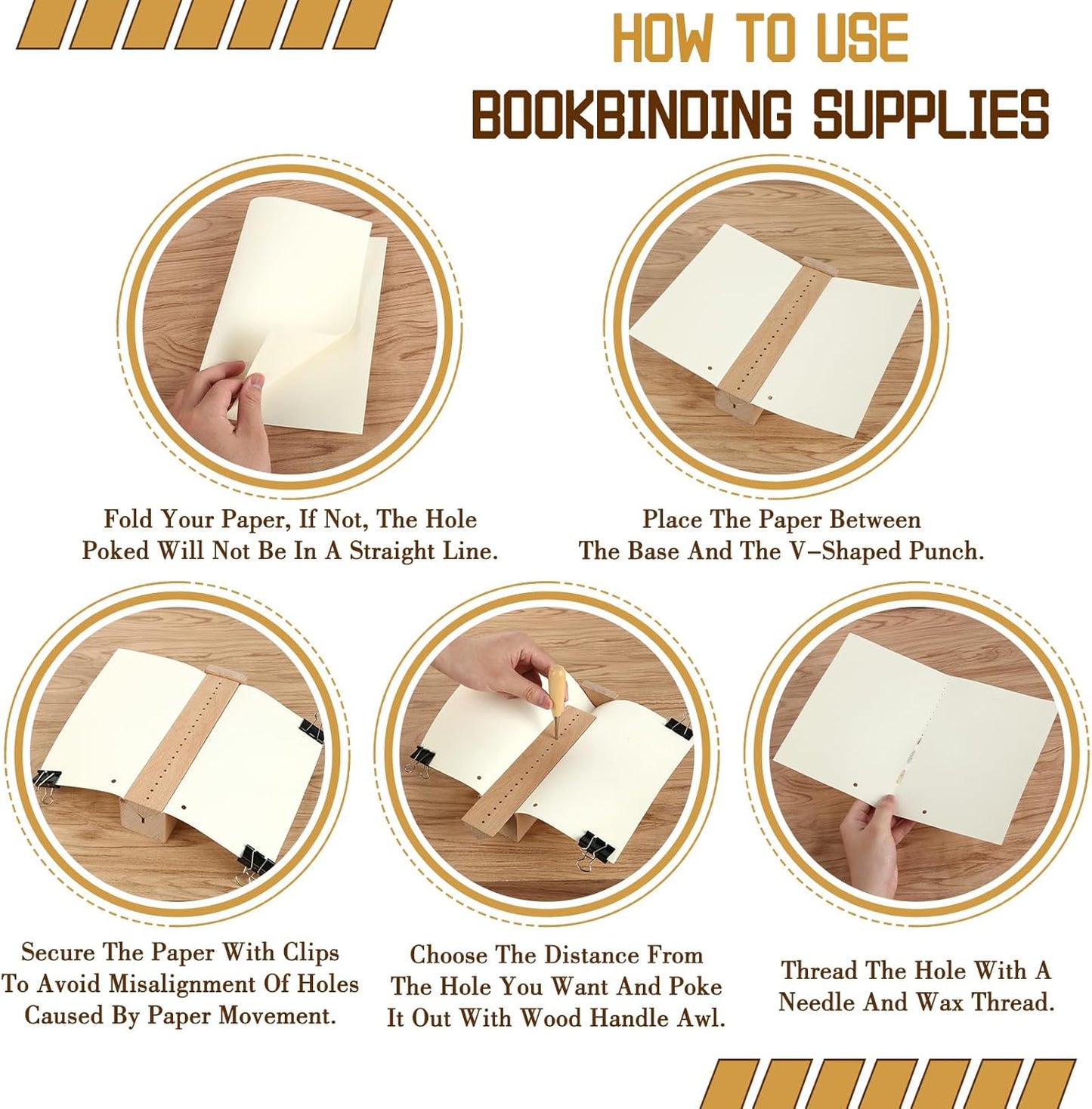 21pcs Book Binding Kits,Bamboo Book Binding Cradle,Book Press with Book Making Tools for Bookbinding Hole Punching, Portable Bookbinding Supplies for Bookbinding Crafts and Sewing