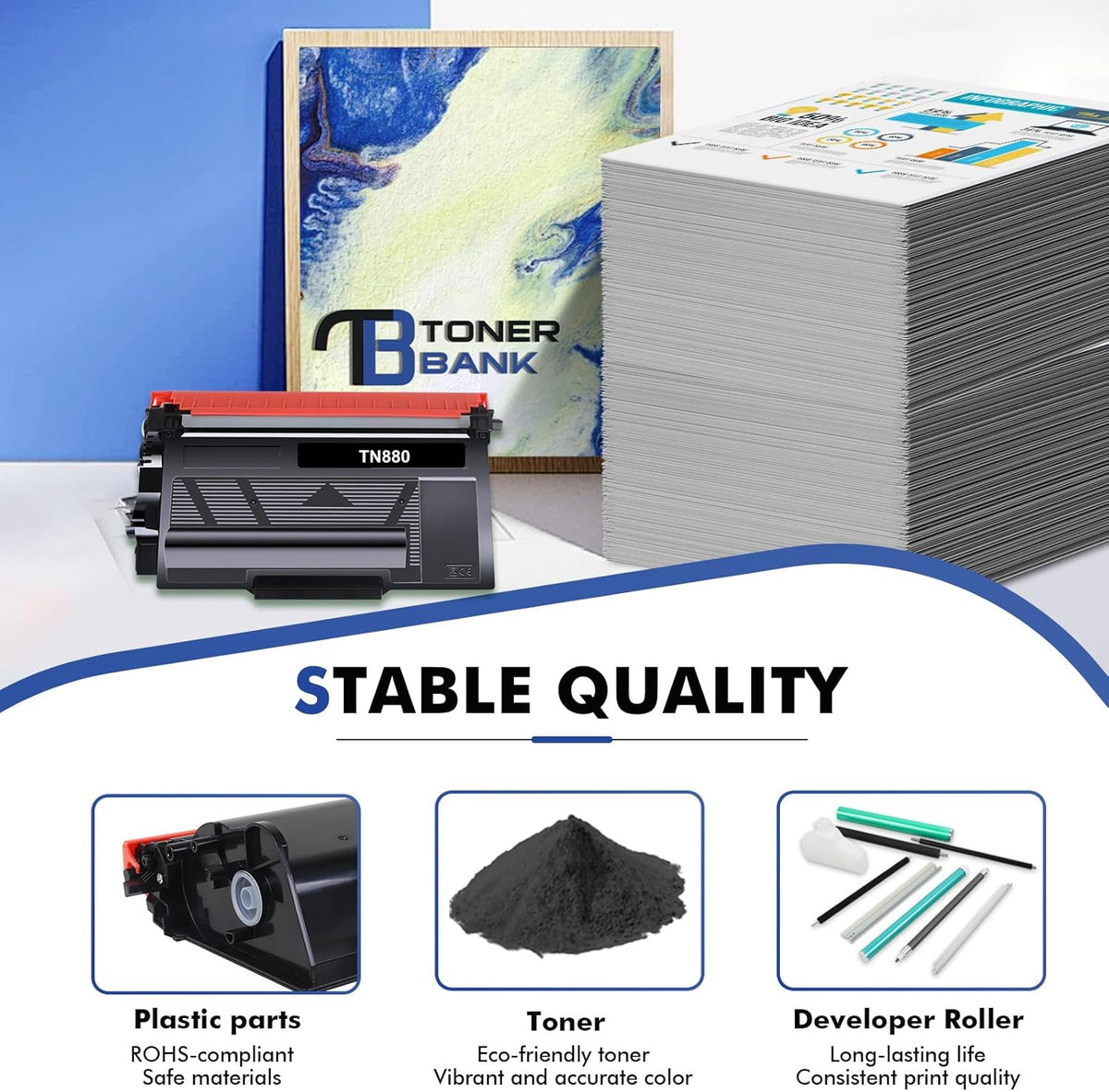 TN880 Super High Yield Black Toner Cartridge 4-Pack Compatible Replacement for Brother TN880 TN-880 TN 880 for HL-L6200DW L6200DWT L6400DW L6400DWT MFC-L6700DW L6800DW L6900DW Printer