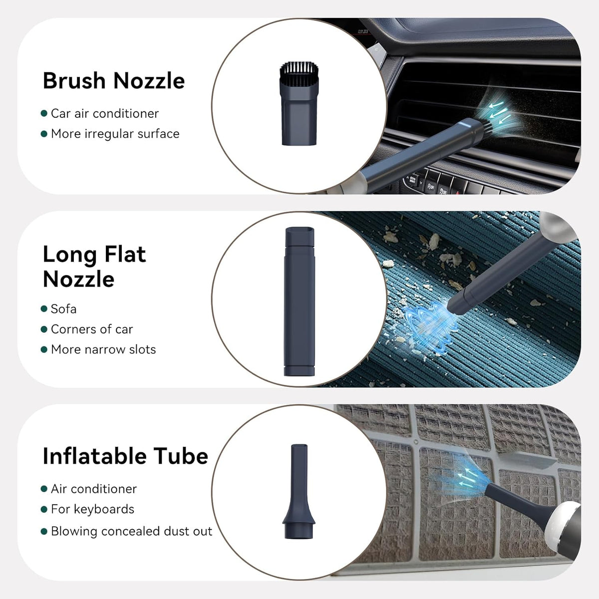 Car Vacuum Portable Cordless 17000Pa - 120W Handheld Vacuum Rechargeable with Blower, Ultra Lightweight Mini Vacuum Cleaner with 2 Filters for Car Home Pet Office Keyboard