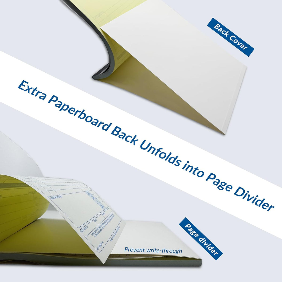Repair Order Book, 2 Part Carbonless Job Work Order Forms - White/Yellow, 5-7/10 x 8-1/4 Inches, Invoice Receipt Book for Small Business, Consecutively Numbered, 100 Sets (2 Packs)