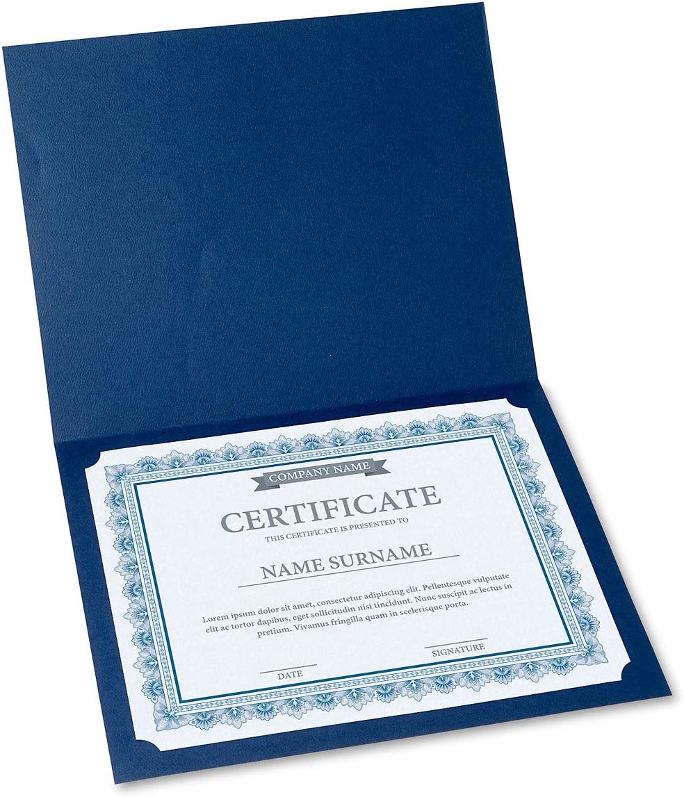 Intricate Blue on Blue Parchment Certificate Papers - Pack of 100, Laser & Inkjet Printer Compatible, for Office, Business Awards, Graduation, School Diplomas, 8-1/2" x 11" on 60 lb. Text Stock