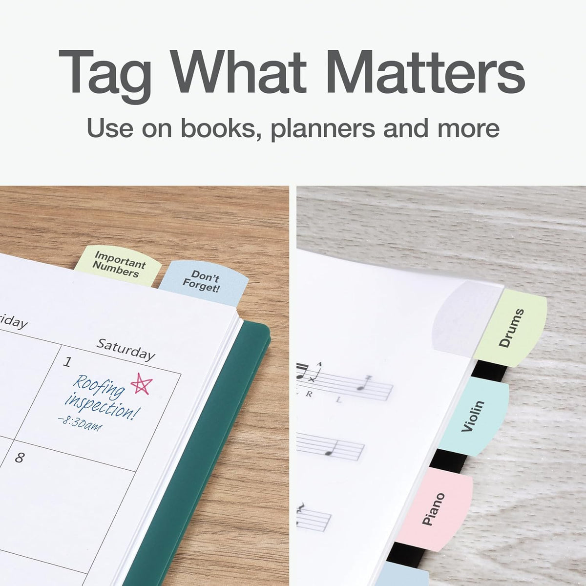 Redi-Tag Laser Printable Tabs, Permanent Index Tabs, Customizable Adhesive Labels, Assorted Pastel Colors, 1.125" x 1.25", 100 Per Pack (1006790)