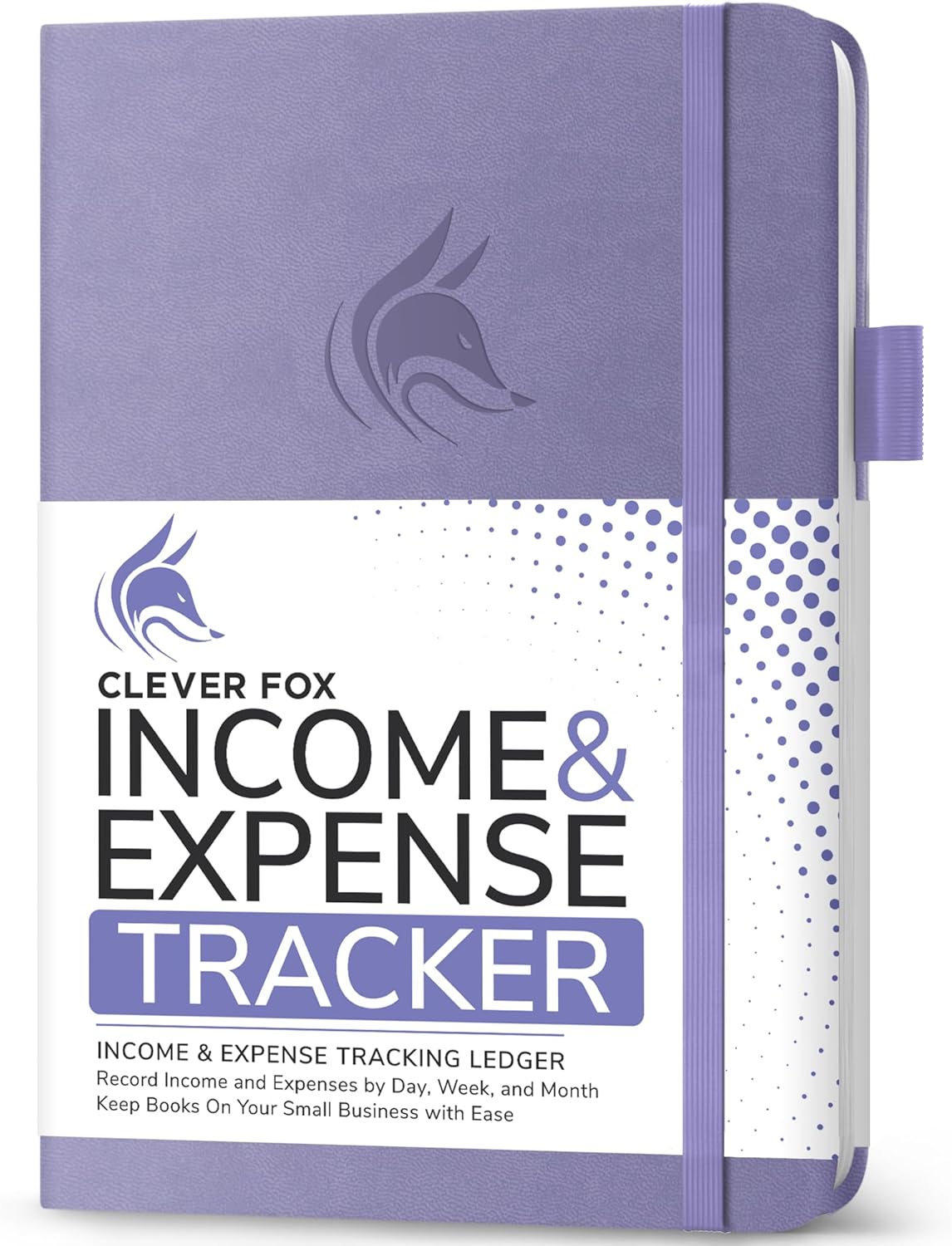 Clever Fox Income & Expense Tracker – Accounting & Bookkeeping Ledger Book for Small Business – 1-Year Record Notebook, A5 (Lavender)