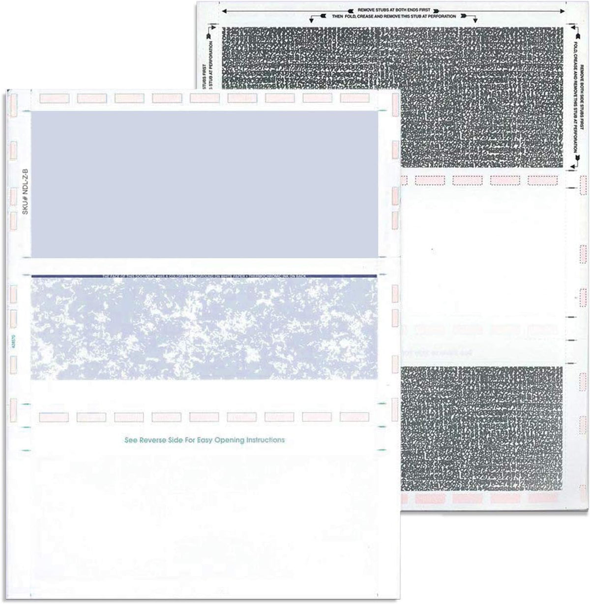 NextDayLabels - 8-1/2" x 11" Z Fold Pressure Seal Self Mailer Checks (Blue-500)