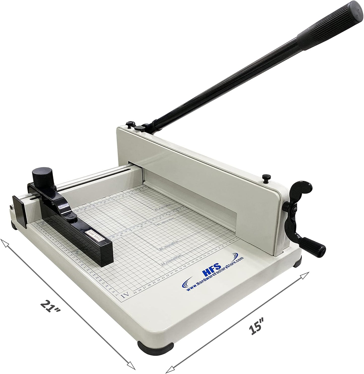 HFS(R) Heavy Duty Guillotine Paper Cutter 400 Sheet Capacity | Solid Steel Construction (A4-12'' Paper Cutter)