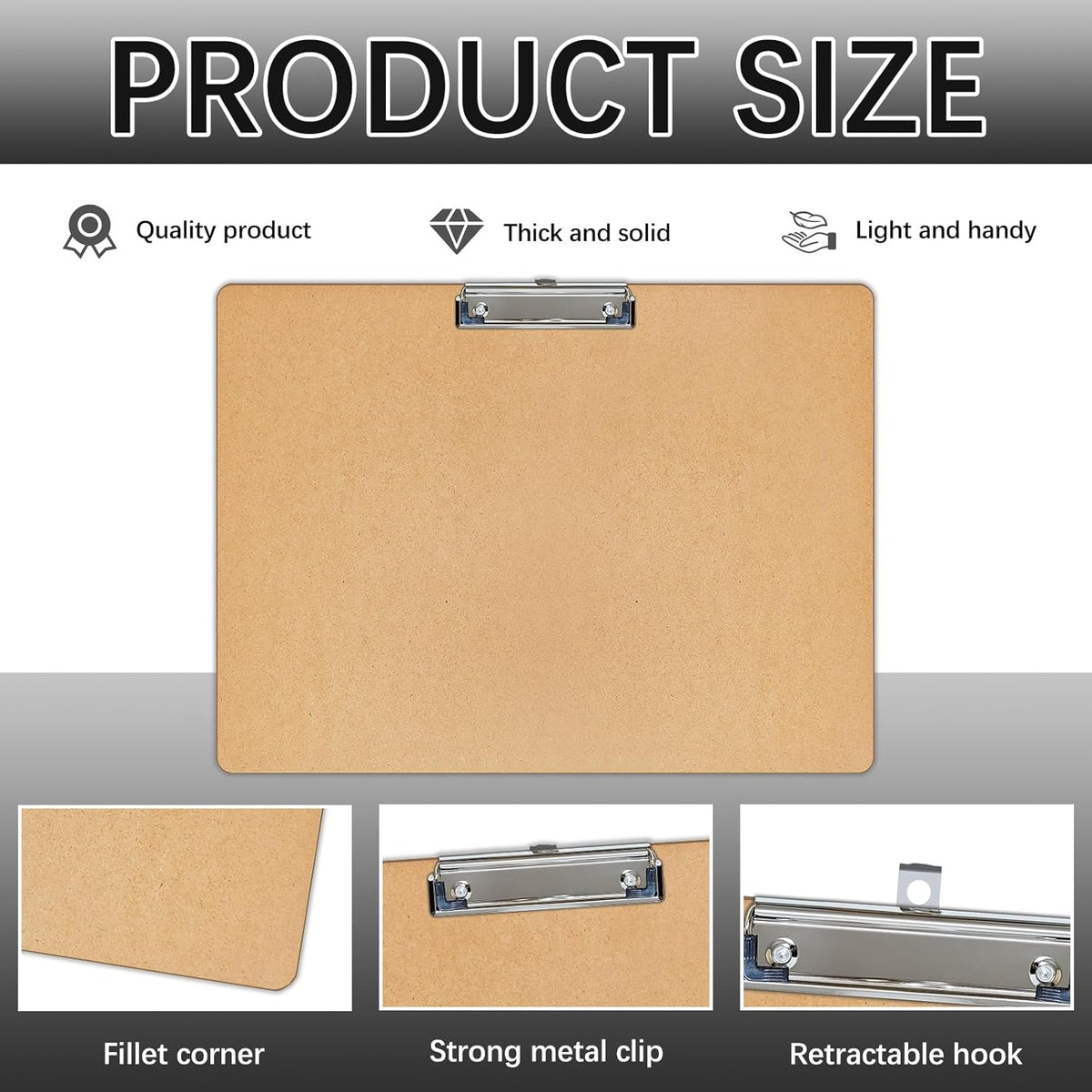 Extra Large 11x17 clipboard, Wood Cleats with Low Profile Clips for Drawing, Sketching, and Art Boards, Horizontal Wood Lapping, Landscape Layout (3mm Thickness (1Pack11x17 Clipboard)