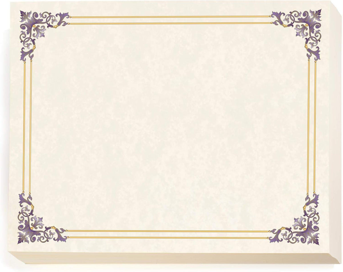 PaperDirect Wine and Gold Foil Accents on Renaissance Standard Certificates, 8½ x 11, 100 Count, Certificates and Awards Paper, for School, Work, Diplomas & Award Certificates