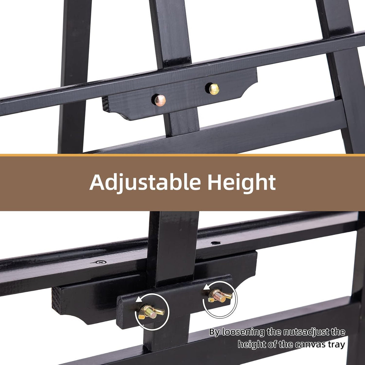 Falling in Art Easel Stand for Painting, Adjustable Wooden Easels for Painting Canvas Up to 42", Folding Art Easel for Drawing, Wedding Sign and Poster, Suitable for Kids and Adults(Black)