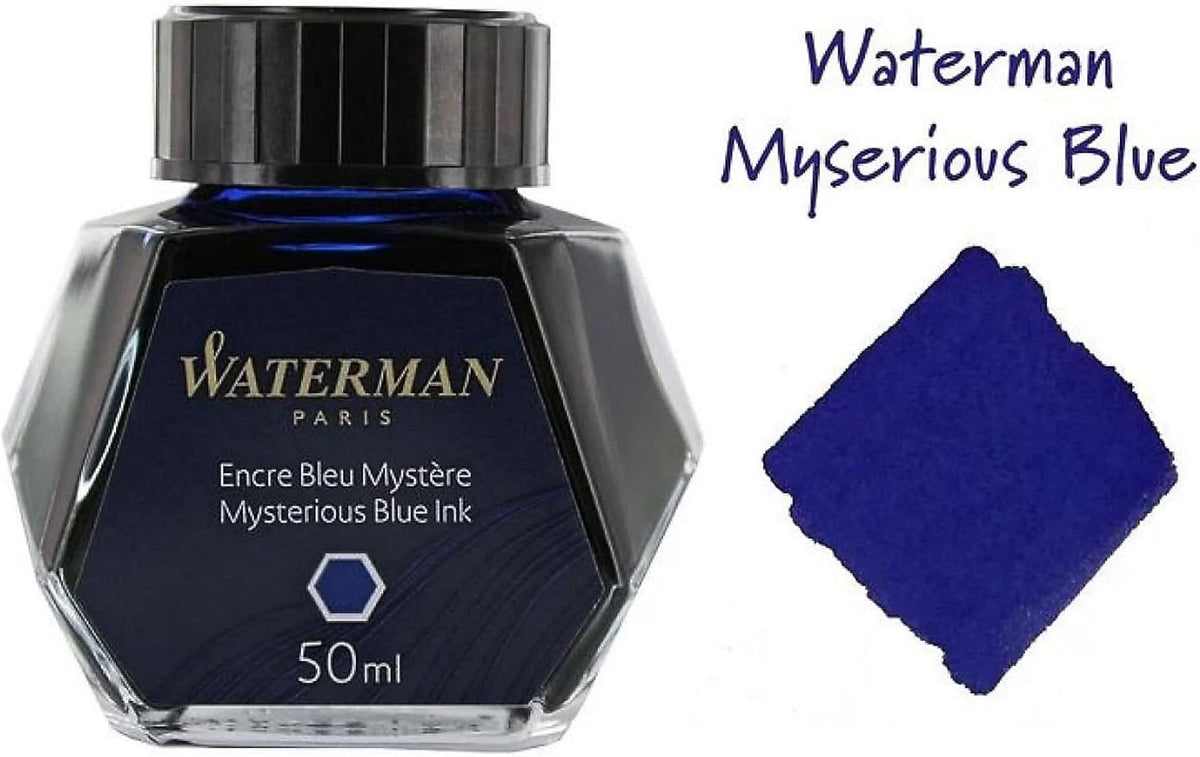 Waterman Mysterious Blue Fountain Pen Ink 50ml Bottle Premium Writing Experience for All Waterman Fountain Pens