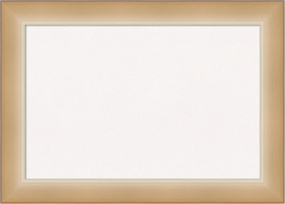 Amanti Art White Cork Board for Wall, 15x21 Vision Board with Gold Frame, Small Corkboard Office Decor for Home Organization, Modern Corkboard Pinboard to Display Items for Home Organization in