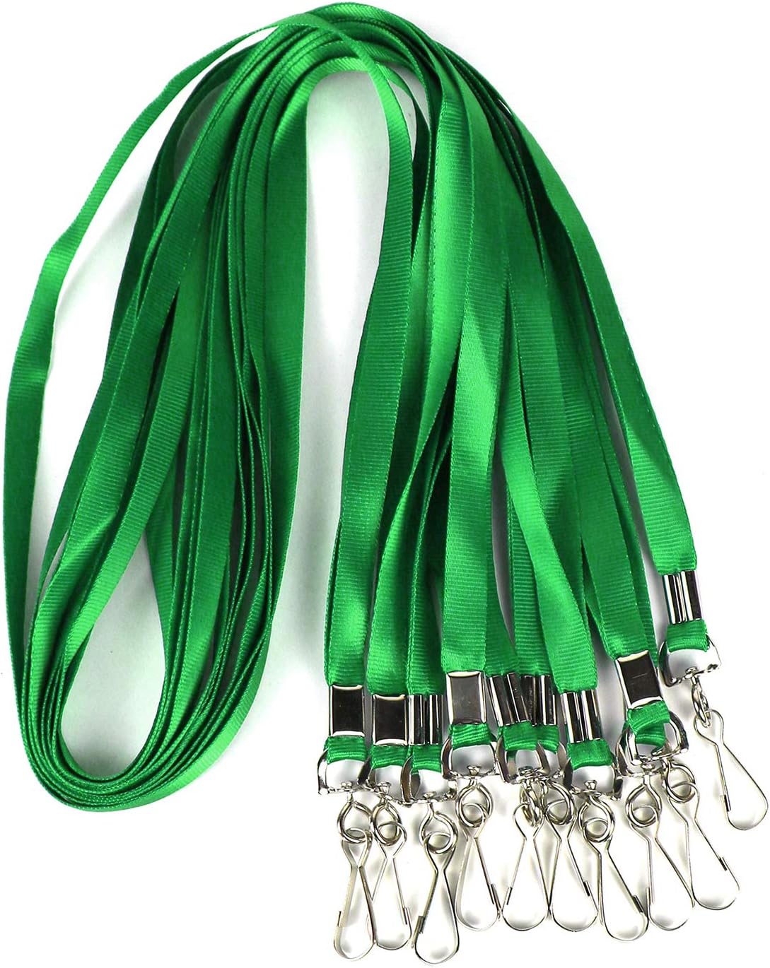 Bulk Lanyards Premium Cruise Lanyard Nylon Badge Lanyards for Id Holder Perfect for Office, Kids, Teachers (Green, 100Pack)
