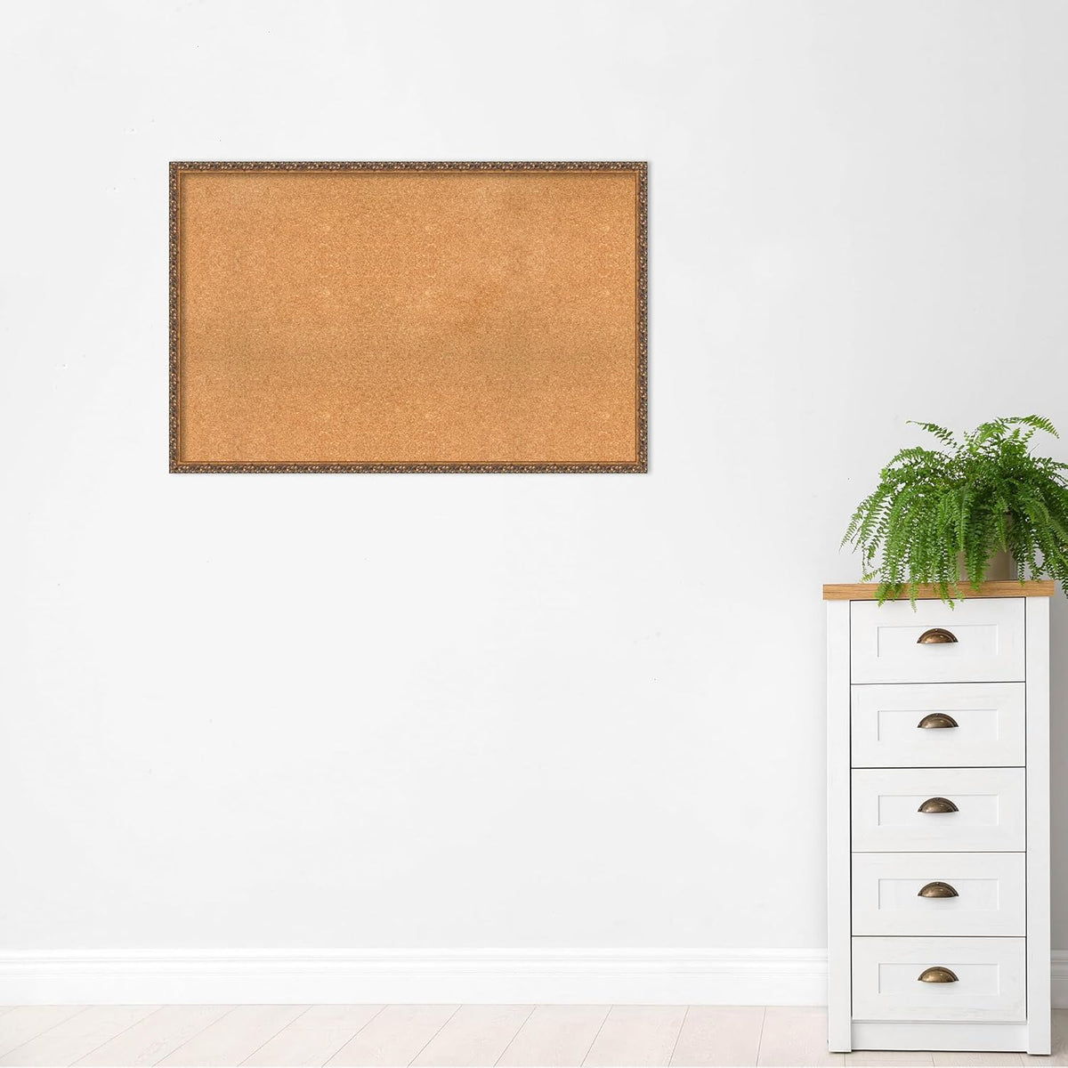 Amanti Art Natural Cork Board for Wall, 30x46 Vision Board with Bronze Frame, Oversize Corkboard Office Decor for Home Organization, Traditional Corkboard Pinboard to Display Items for Home