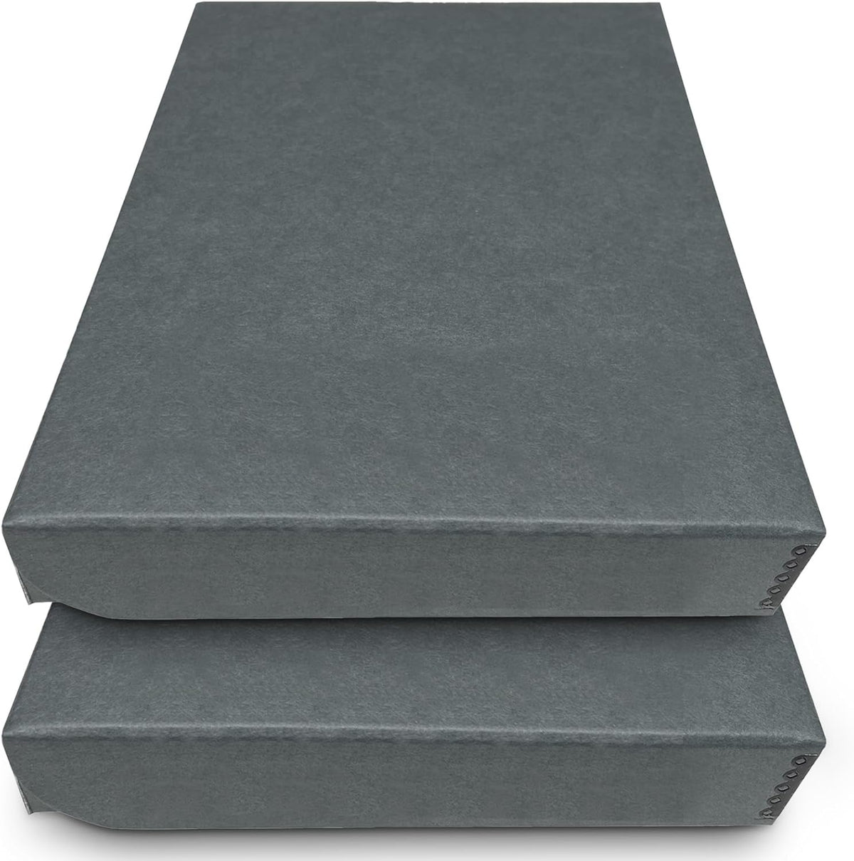 Golden State Art, Archival Folio Storage Box 11x14, Clamshell Design with Metal Edge, Preserve and Store Photos Documents Cards Prints Arts Crafts DIY, Gray, Pack of 2