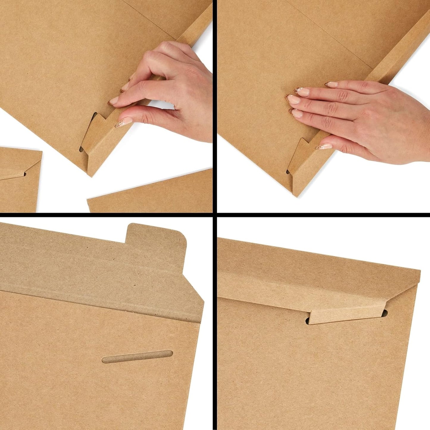 Juvale Flat Cardboard Art Mailers - 13 x 18 In, Brown, Pack of 25, 450 GSM - Poster Flat Mailers for Photos, Documents & CDs