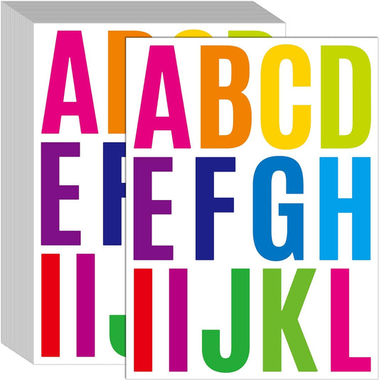 24 Sheets 2 Inch Self Adhesive Letters Stick on Vinyl Letters Capital Letter Stickers Alphabet Sticker Letter Number for Outdoor Poster Mailboxes Crafts