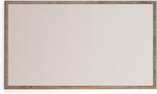 U Brands Linen Bulletin Board, 48" x 72", Rustic Wood Style Frame, Industrial Grade Pinning Surface