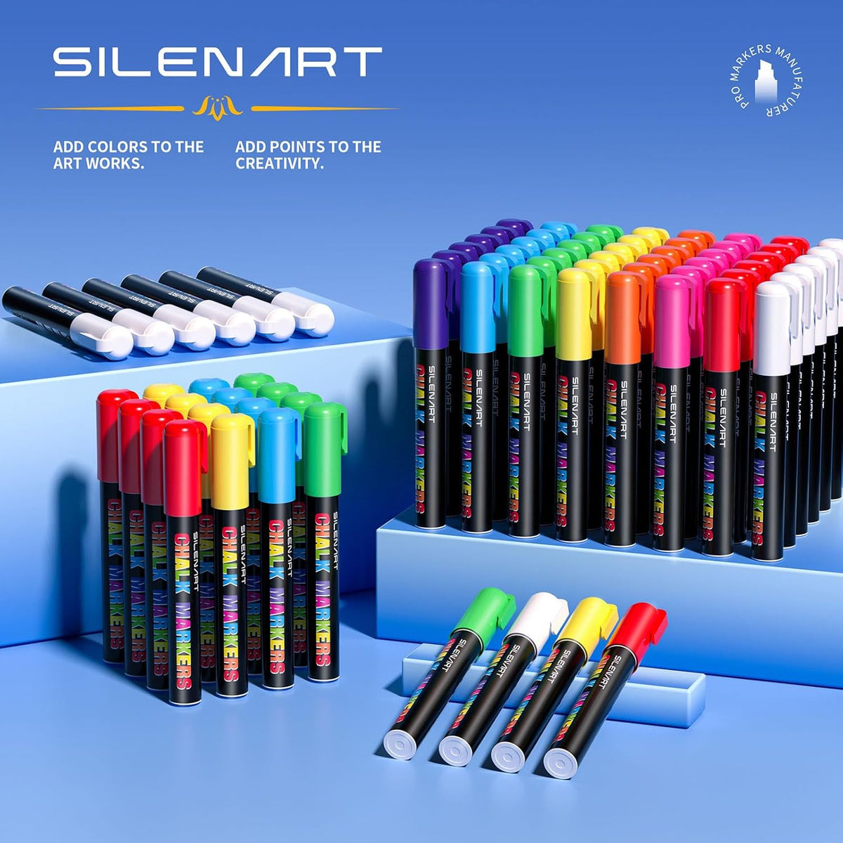 SILENART Thick Chalk Markers Red - 15mm Jumbo Tip Car Marker - Wide Window Chalk Pen for Chalkboard, Window, Glass, Mirror, Blackboard