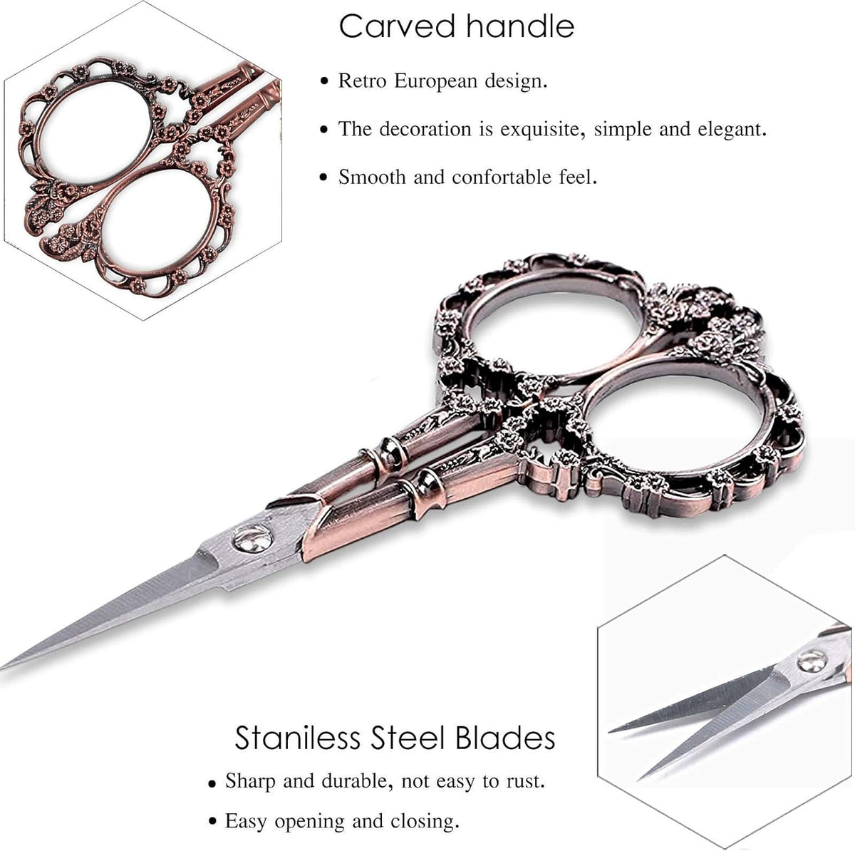 BIHRTC 4.5inch Embroidery Scissors Small Multipurpose Scissor with Leather Case Sharp Tip Stainless Steel Scissors Shear for Office Home Sewing Supplies Cross Stitch Needlework DIY