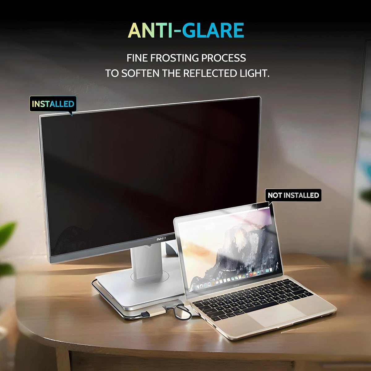 [2-Pack] 27 Inch Privacy Screen for Computer Monitor 16:9 Aspect Ratio, Eye Protection Anti Blue Light Glare Shield, 27inch Removable Black Blackout Anti Spy Desktop Security Private Filter