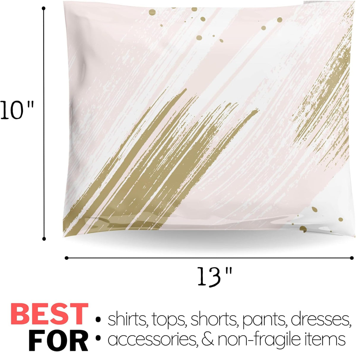 Poly Mailers 10x13 100 Pack | Self-Sealing Shipping Bags Envelopes for Small Business | Waterproof Durable Packaging | Champagne | Pink Gold | à la mode Mailers