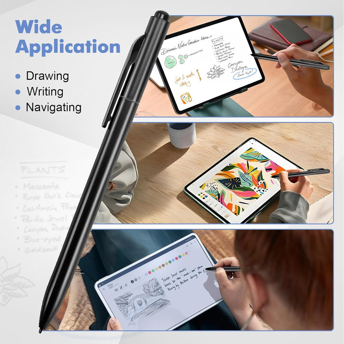 ProSketch Digital Pen fits for Remarkable 2 /Scribe/Supernote with Eraser Pencil Clip+NeverReplace Fine Titanium Tips,Tilt Draw&4096 Pressure Level,EMR Pen Replacement,Empower Your Digital Craft