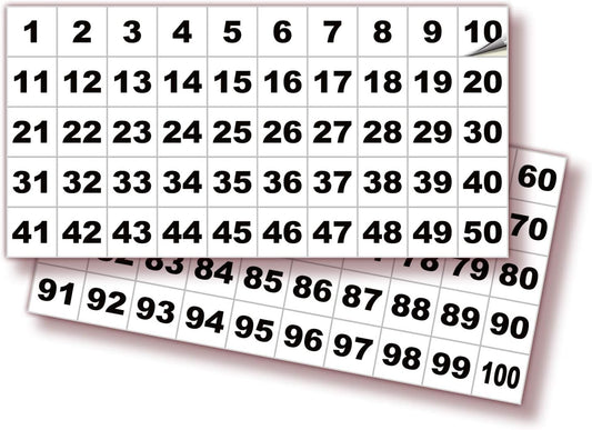 iSYFIX White Consecutive Number Stickers – 1 to 100, 1-inch, 1 Set – Vinyl Self Adhesive Premium Decal Ideal for Inventory, Storage, Organizing, Boxes, Bins, Toolbox, Lockers & More, Indoor/Outdoor