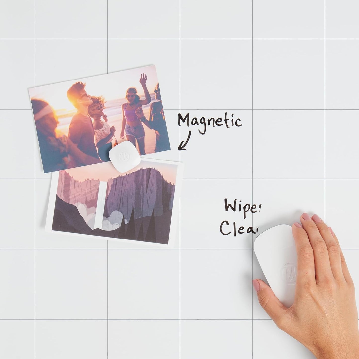 U Brands Magnetic Dry Erase 3-in-1 Calendar White Board, 16" x 20", Black and Gray Frame