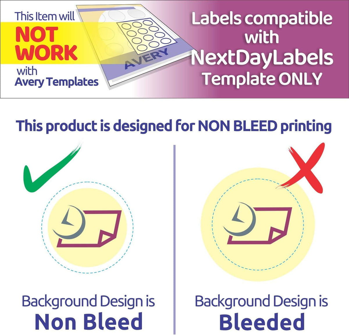 NextDayLabels - Laser/Ink Jet White Labels (2" Round for None Bleed Printing - 20 Per Page | 2000 Labels)