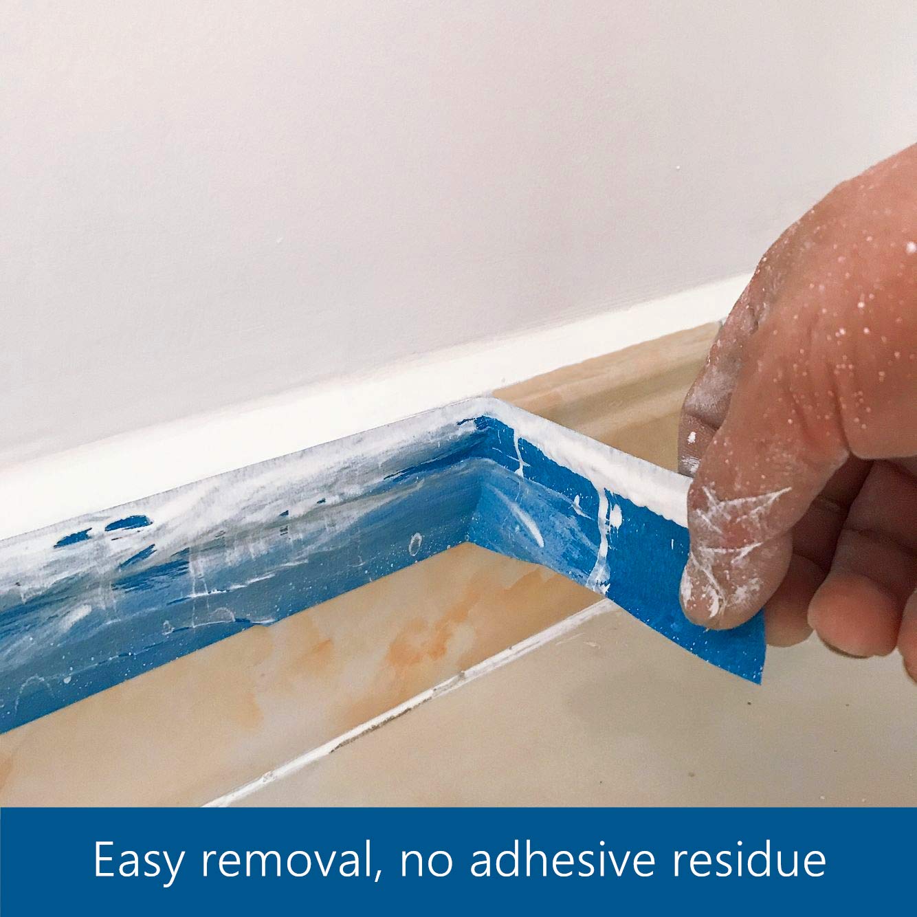Painter's Tape, 0.6 in x 60 yd (180 Yards Total), 3 Rolls - Blue Painting & Masking Tape - Multi Surface Use - 14 Day Clean Release Trim Edge Finishing Tape
