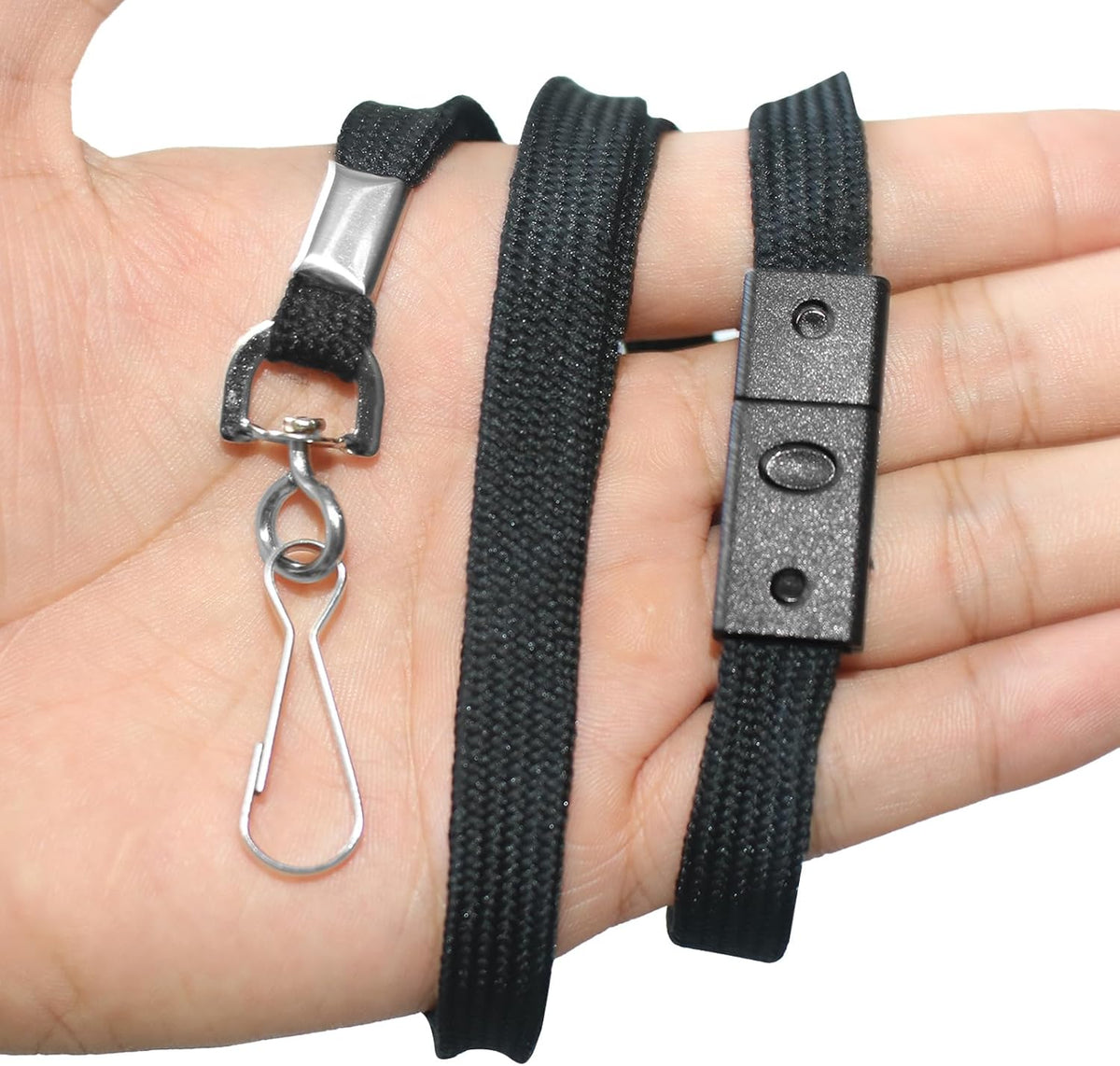 60 Pcs Breakaway Lanyards Safety Black Lanyard with Swivel J Hook Premium Bulk Flat Lanyards 36" for ID Name Badge Holder, ID Badges Cruise, School, Students, Coach, Festival and Hang Keys