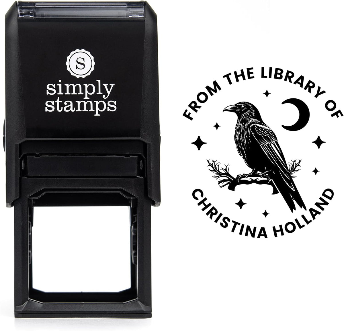 from The Library of Embossers & Stamps for Fantasy Book Readers | Custom Embosser | Custom Stamp | Ex Libris | Elevate Your Fantasy Collection of Stories and Novels (Design 14, Self-Inking Stamp)