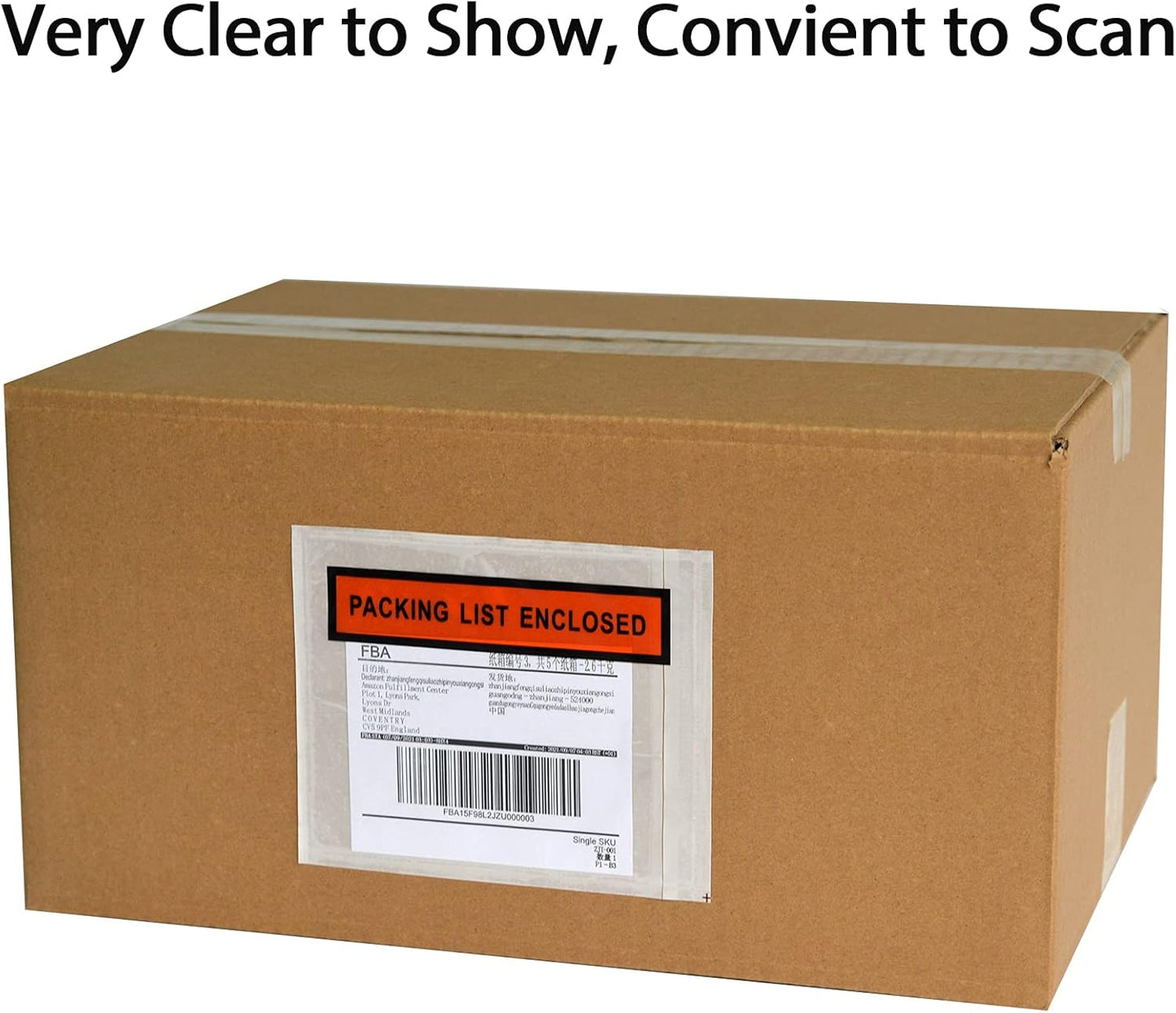 1000 PCS 7.5"x 5.5" Clear Self-Adhesive Packing List Envelopes - Plastic Shipping/Mailing Pouch Enclosed Bags for Packing Slips Invoice