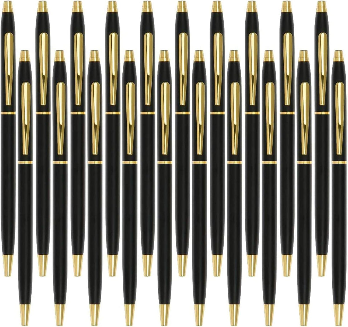 Cambond Black Pens Ballpoint Pen - Bulk Black Ink 1.0 mm Medium Point Smooth Writing for Men Women Police Uniform Office Business, 20 Pack (Black)