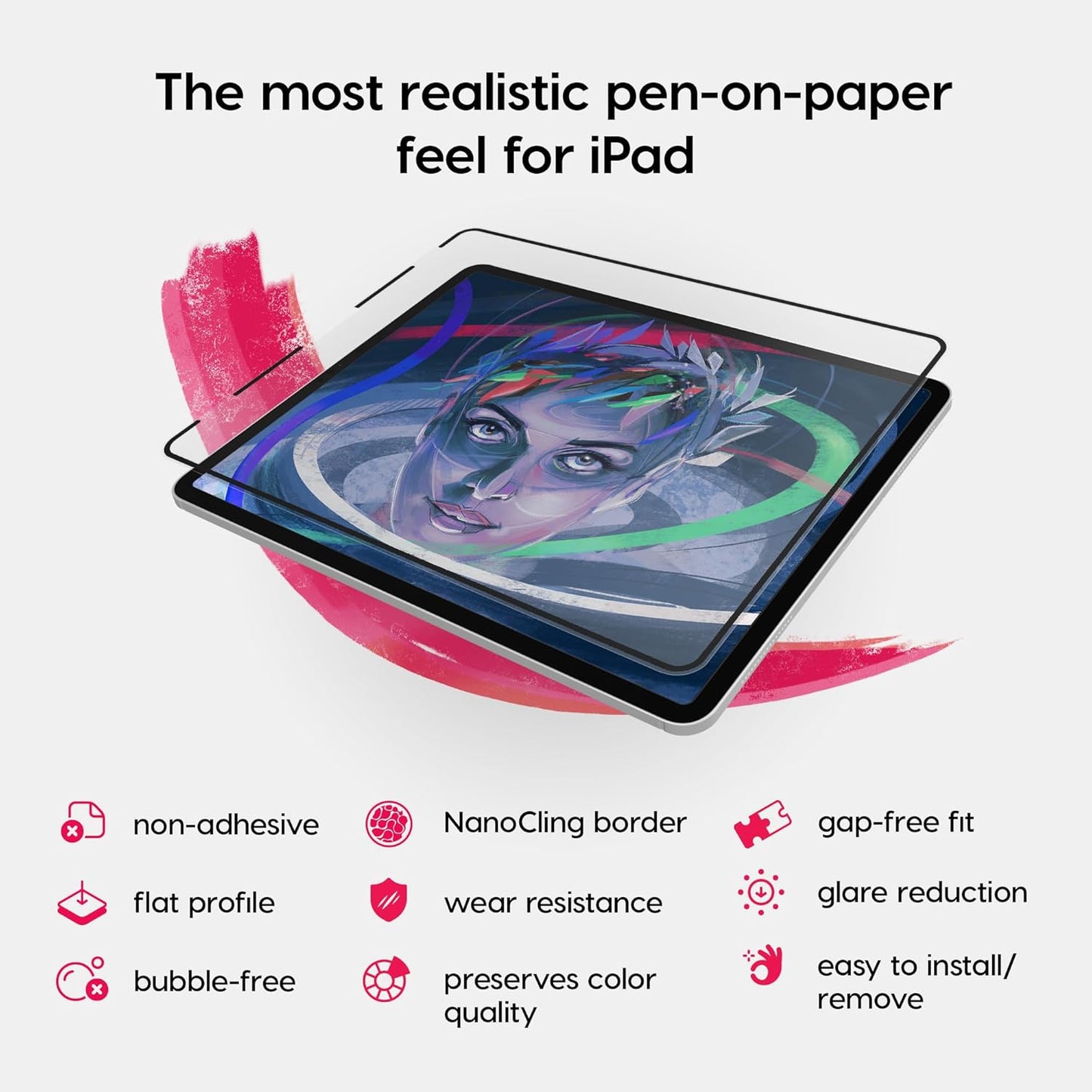 Astropad Rock Paper Pencil v3.0 – 2025 Upgraded Version – Paper Screen Protector for 11" iPad Pro (Gen 1-4) or 10.9" iPad Air (Gen 4-5) + Apple Pencil Tips Replacement 2 Pack – Compatible with Apple Pencil 1st/2nd Gens and Pencil Pro